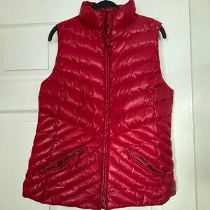 TALBOTS RED PUFFER VEST, SIZE S PETITE